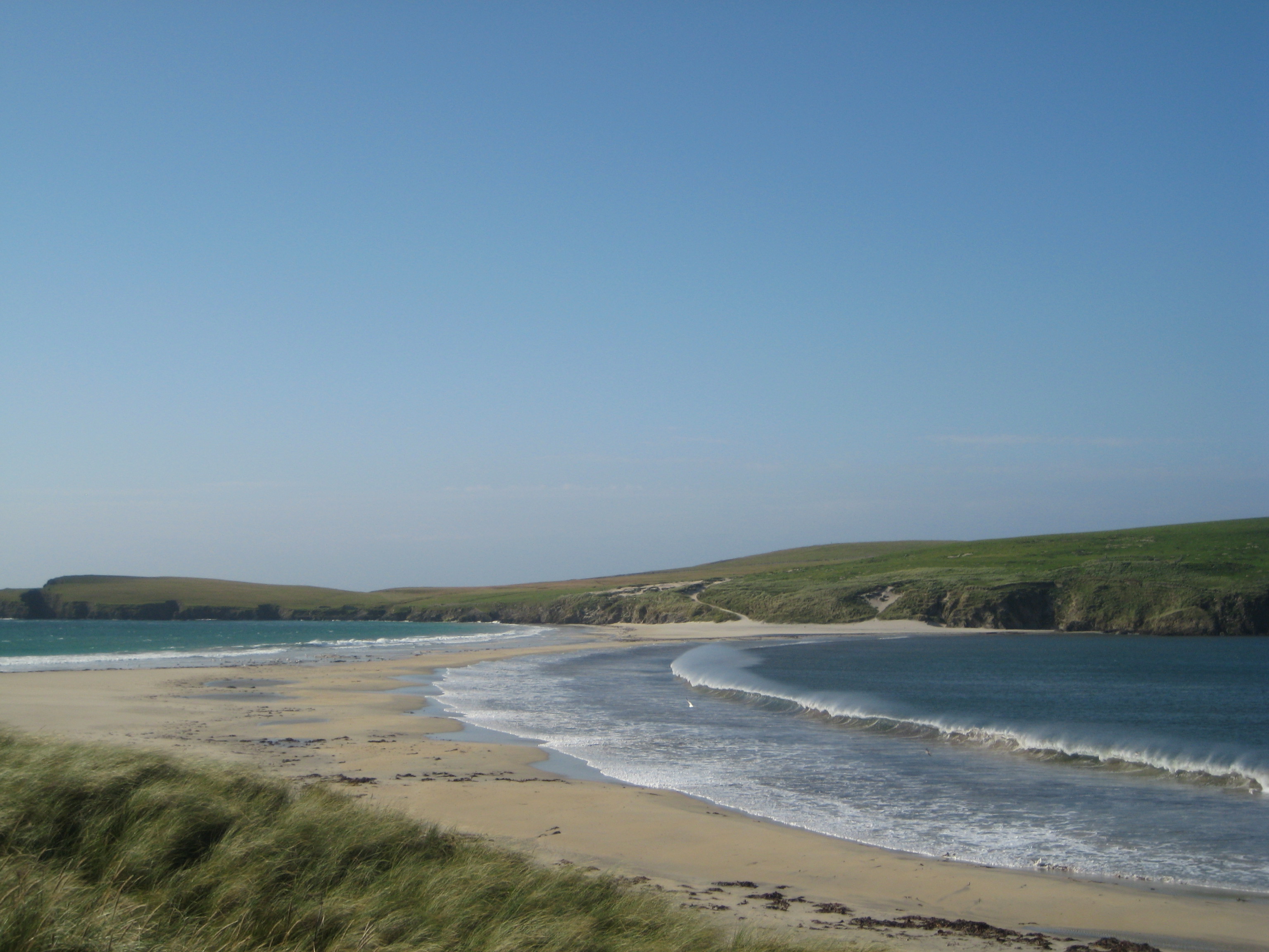 The tombola to St Ninian's Isle on a windy day