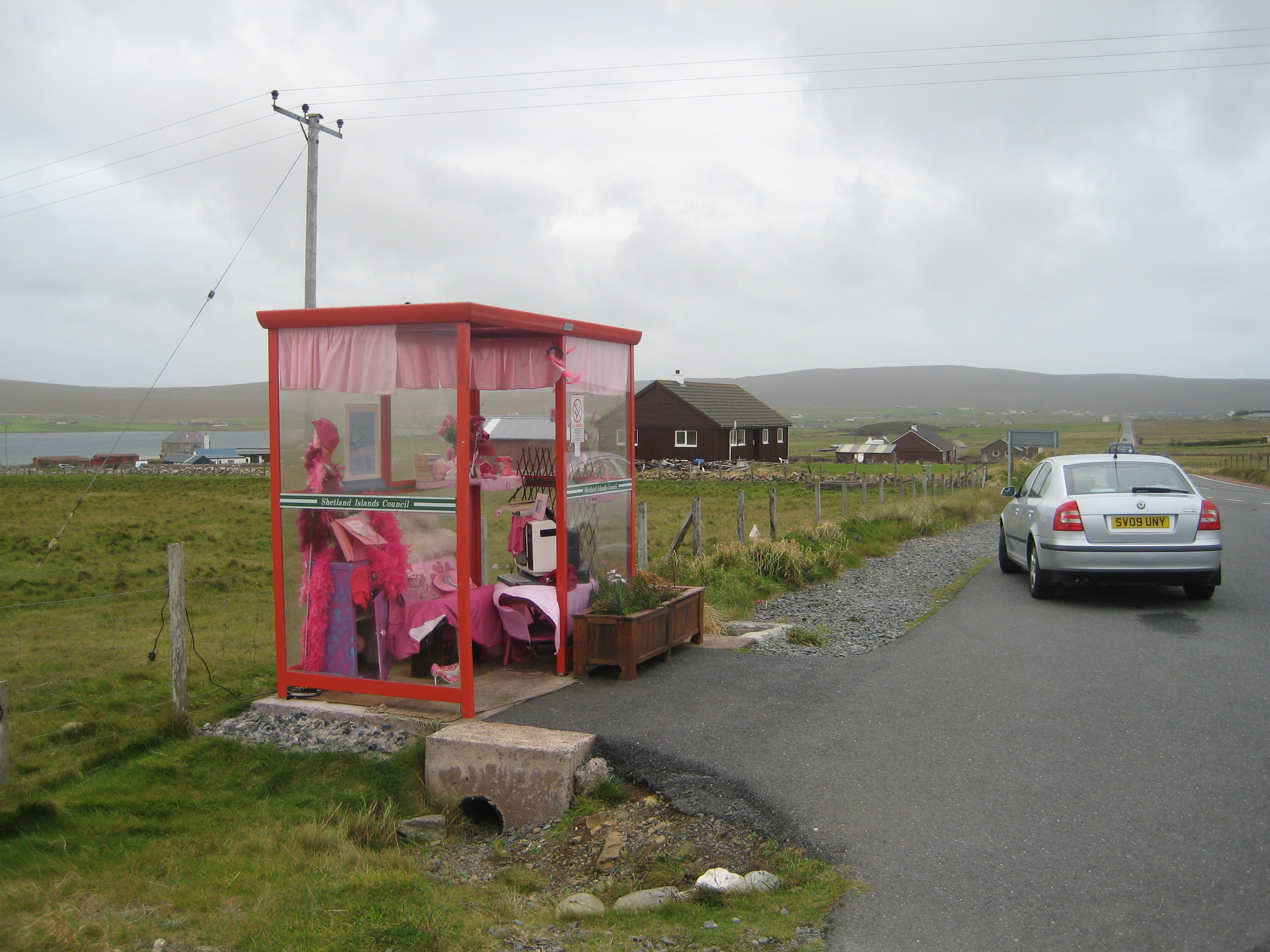 The Haroldswick bus stop. Yes, really!